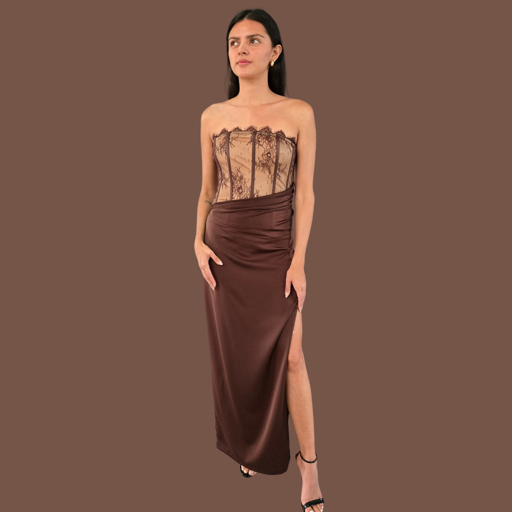 Vestido Encaje satin