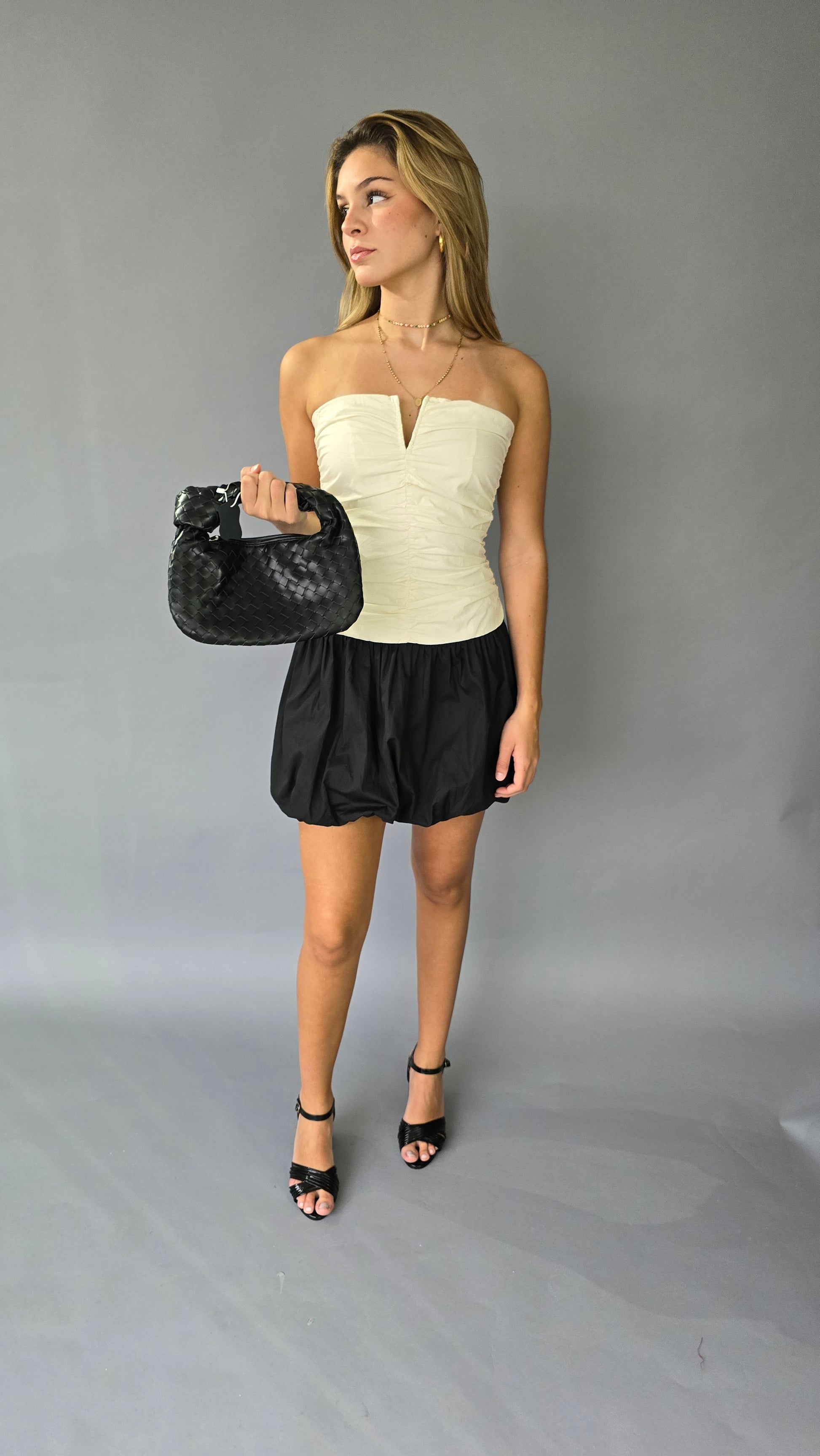 Vestido Corto Falda Globo