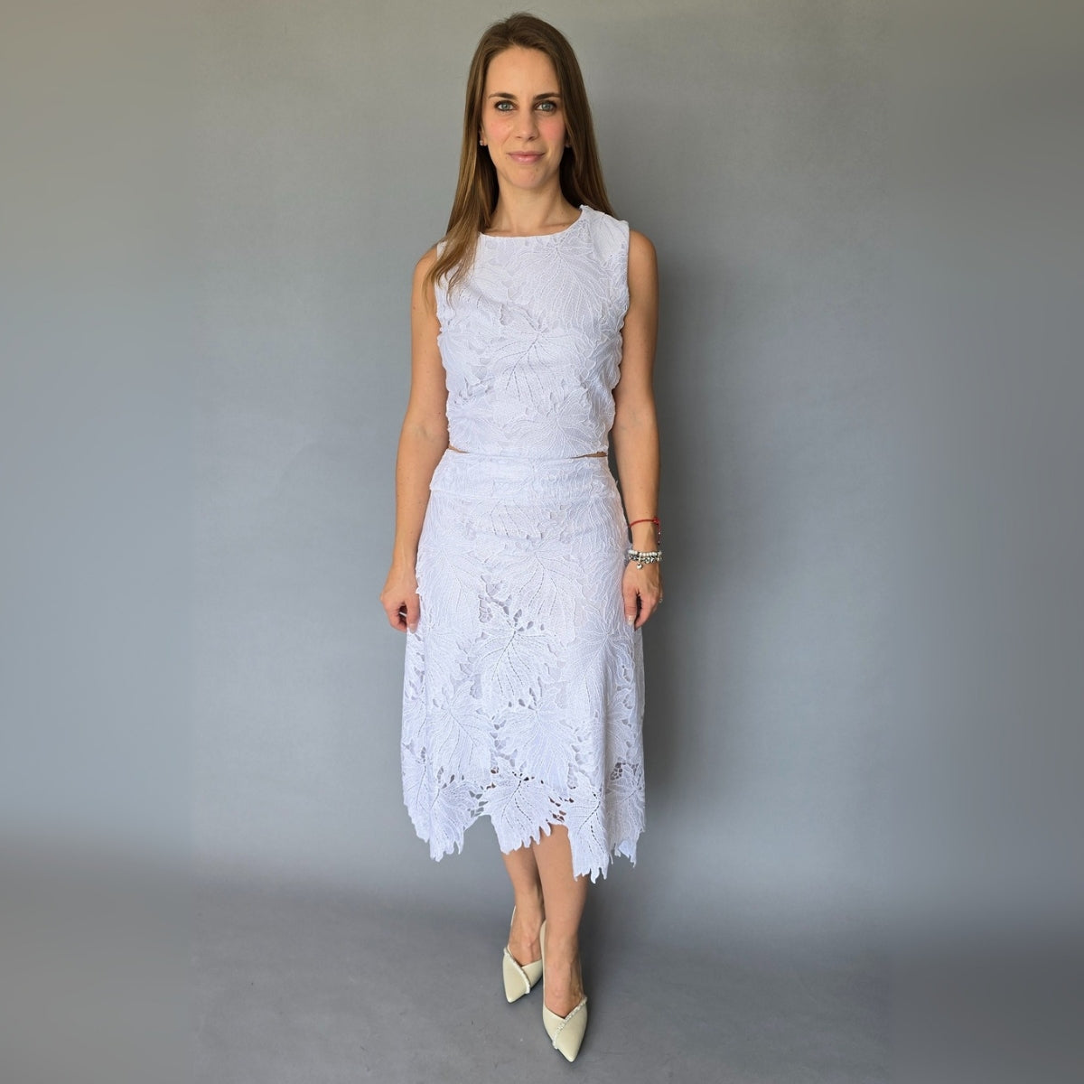 Set Falda Encaje Blanco