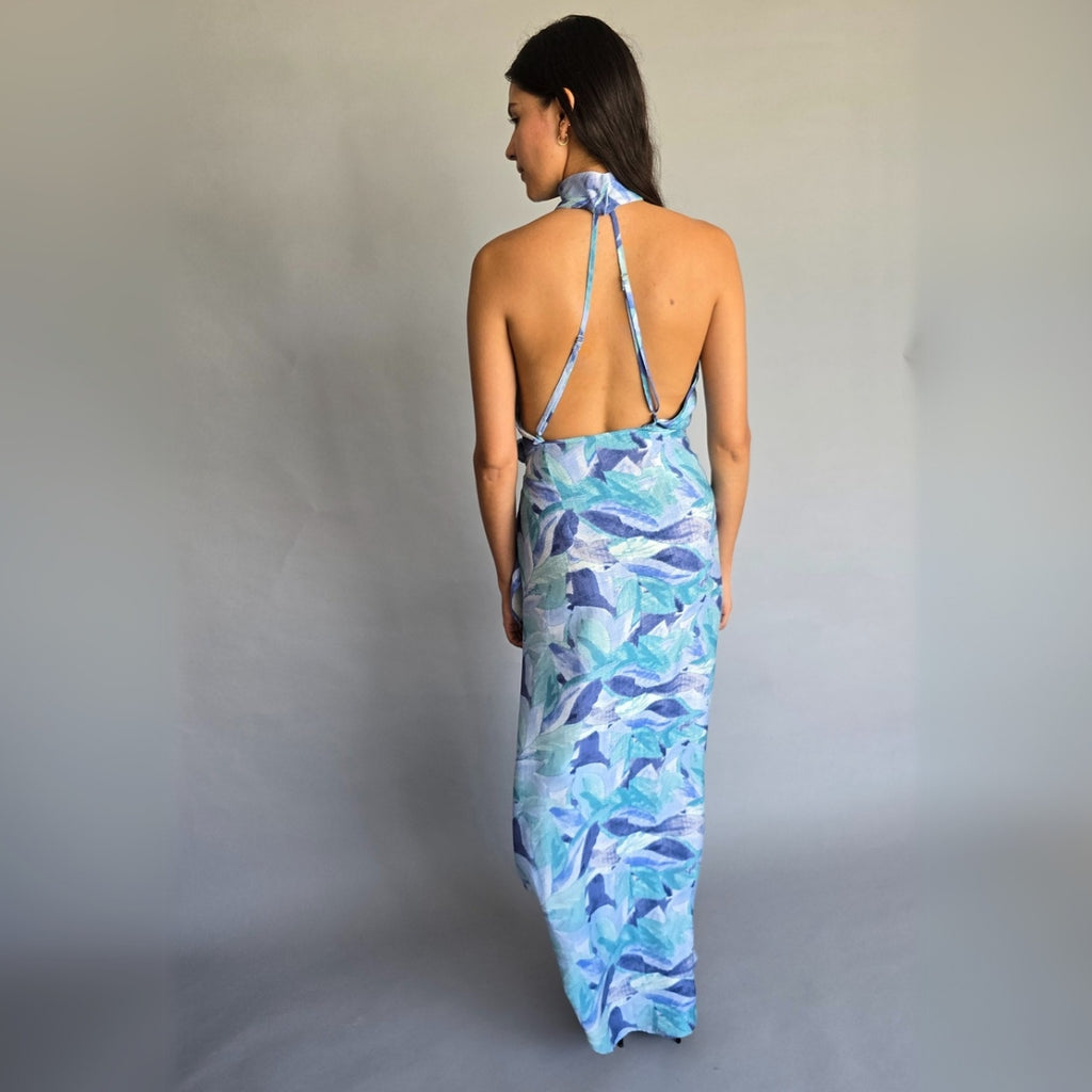 Vestido halter espalda escote
