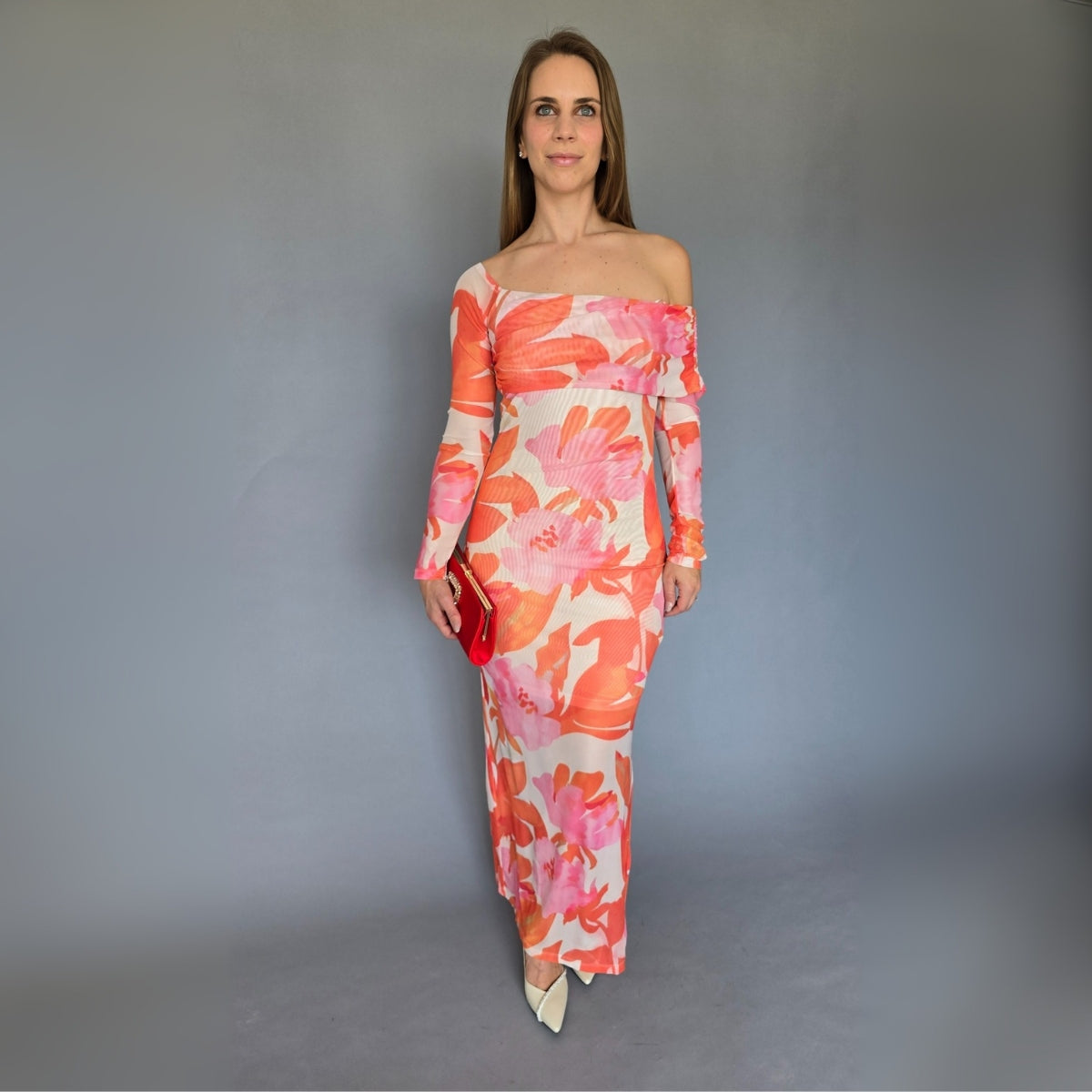 Vestido Floreado Asimétrico