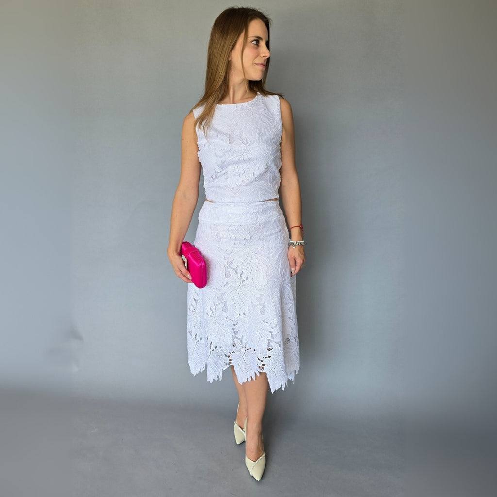Set Falda Encaje Blanco