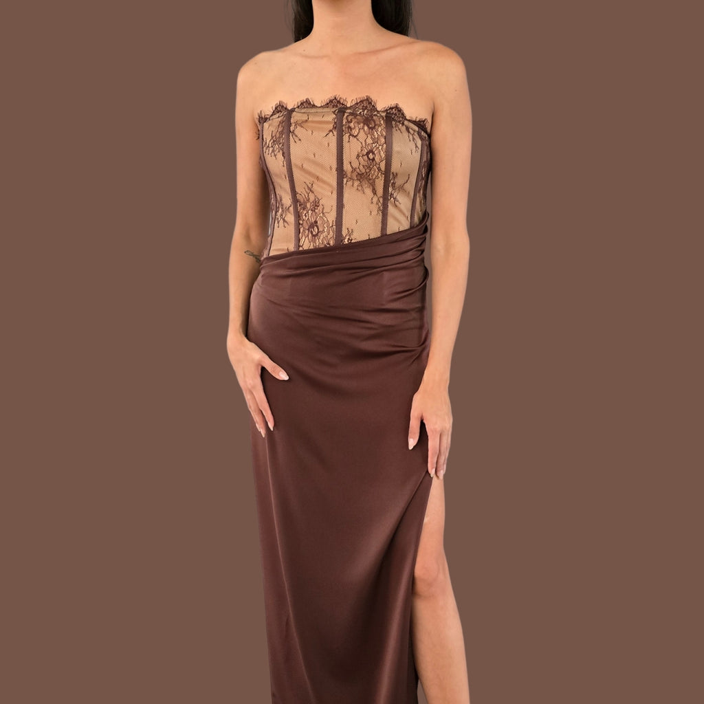 Vestido Encaje satin