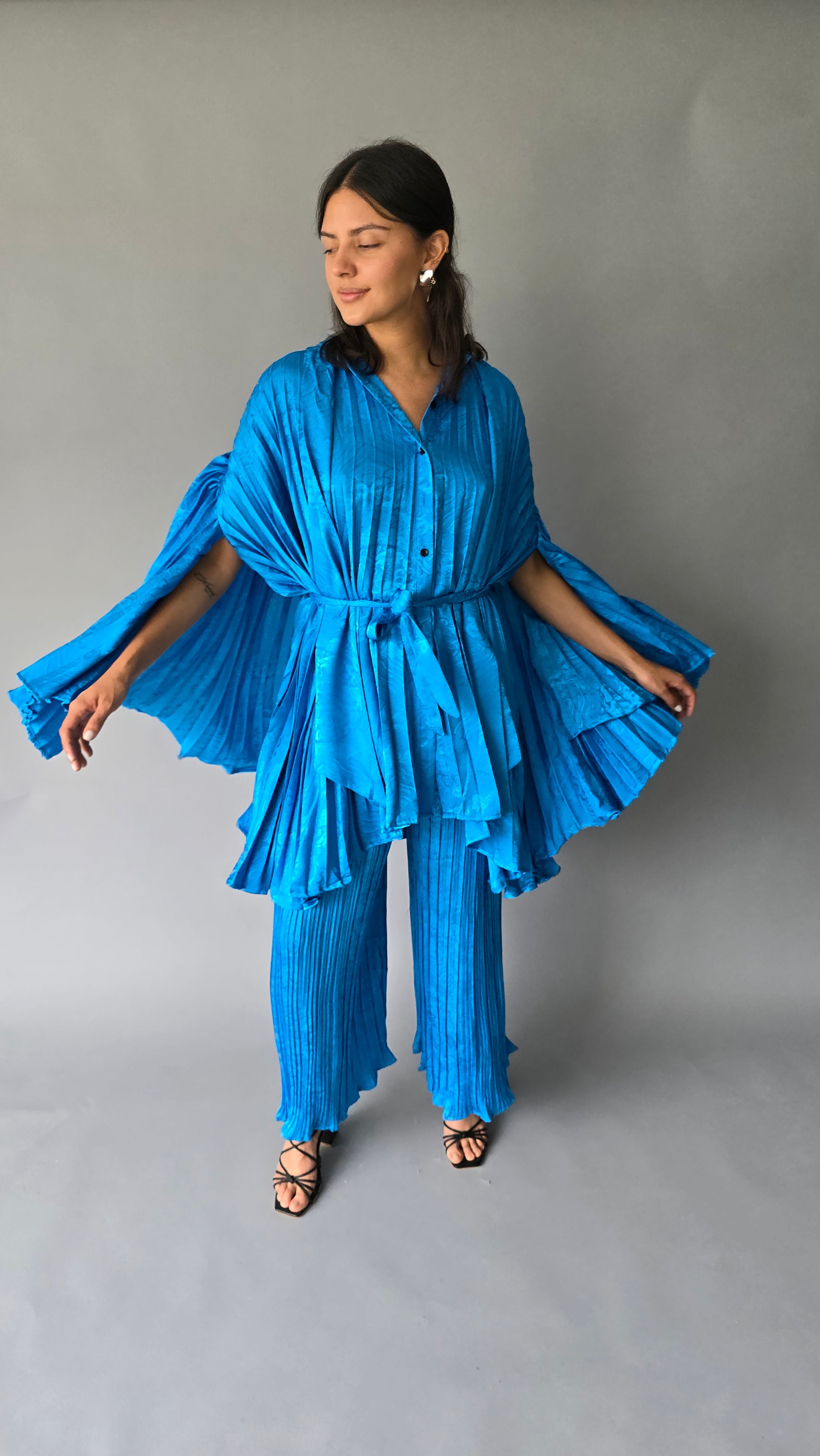 Set Azul Estampado Capa