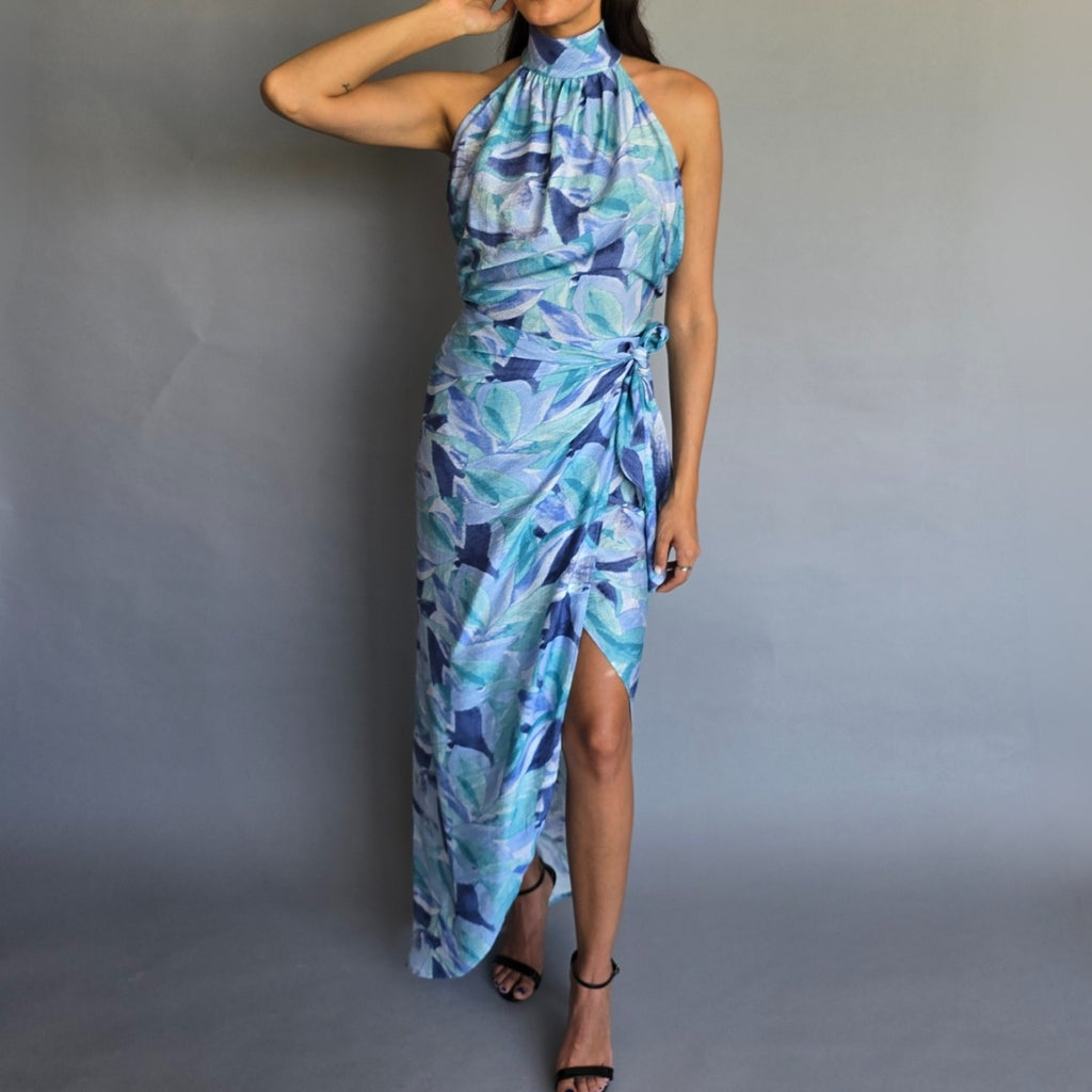 Vestido halter espalda escote