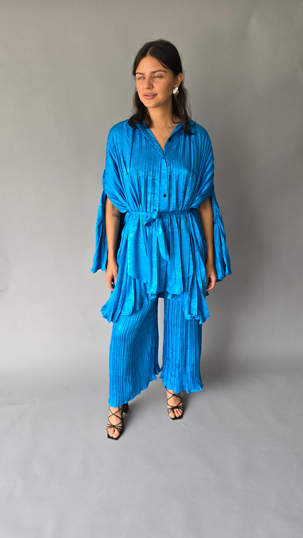 Set Azul Estampado Capa
