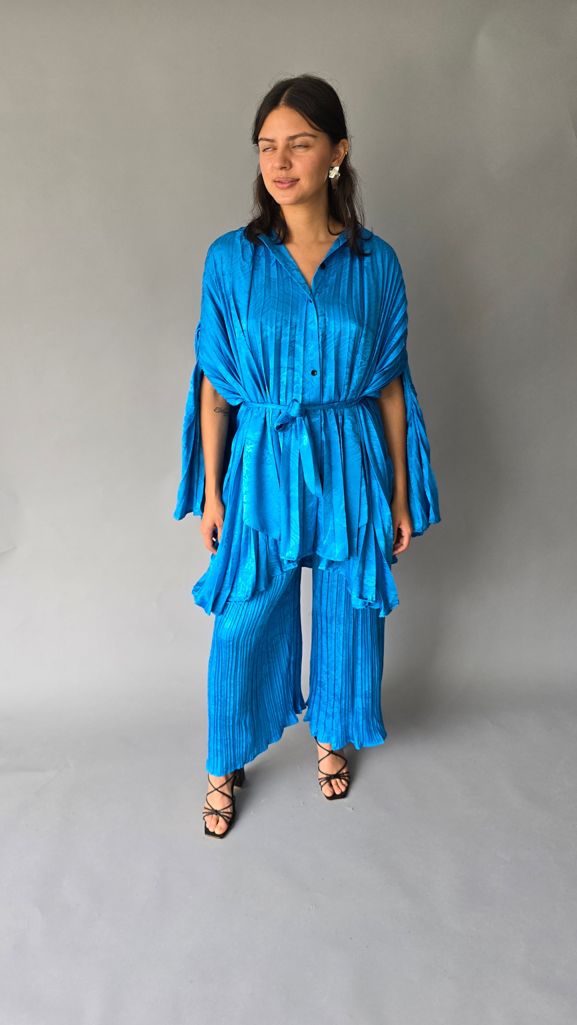 Set Azul Estampado Capa