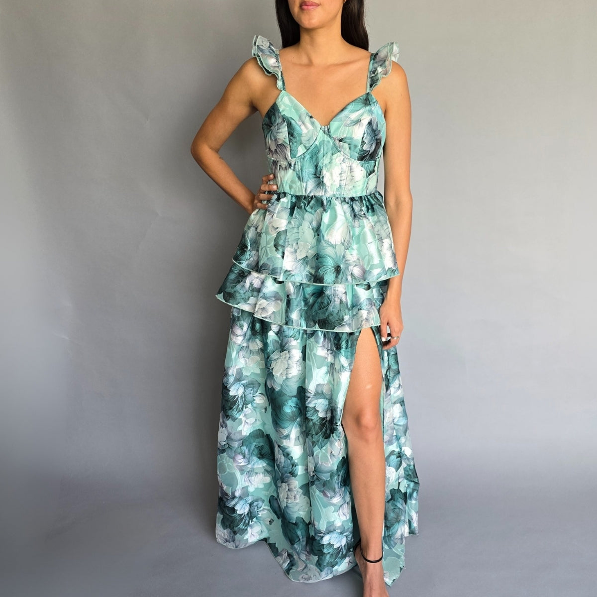 Vestido verde Floreado