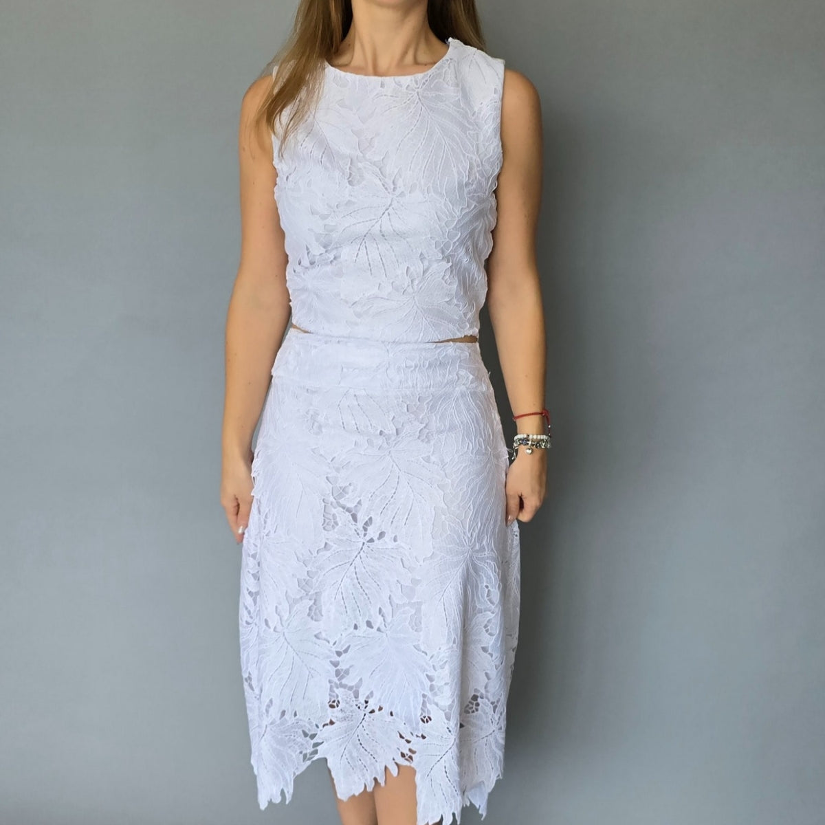Set Falda Encaje Blanco