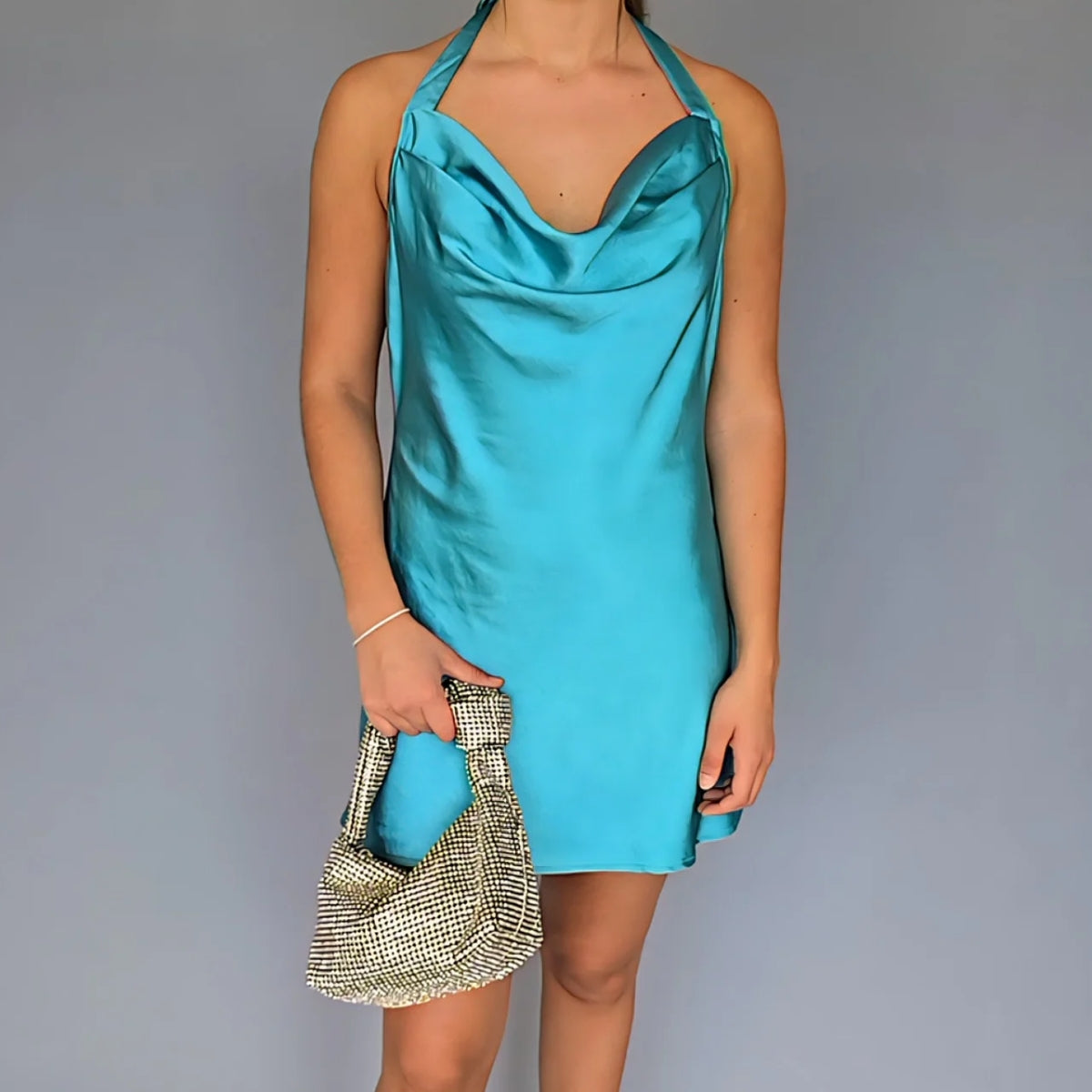 Vestido corto aqua