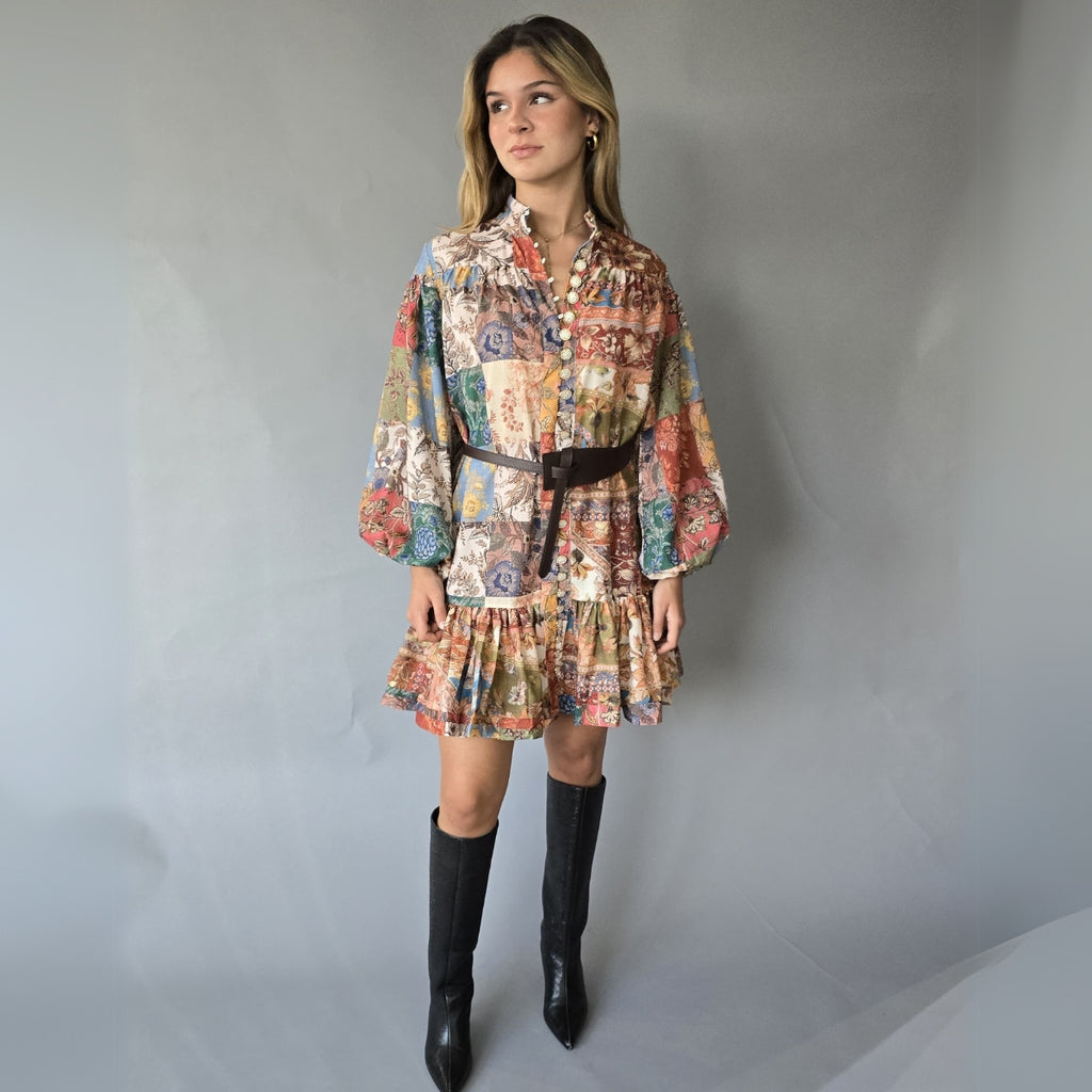 Vestido Boho Parches Corto
