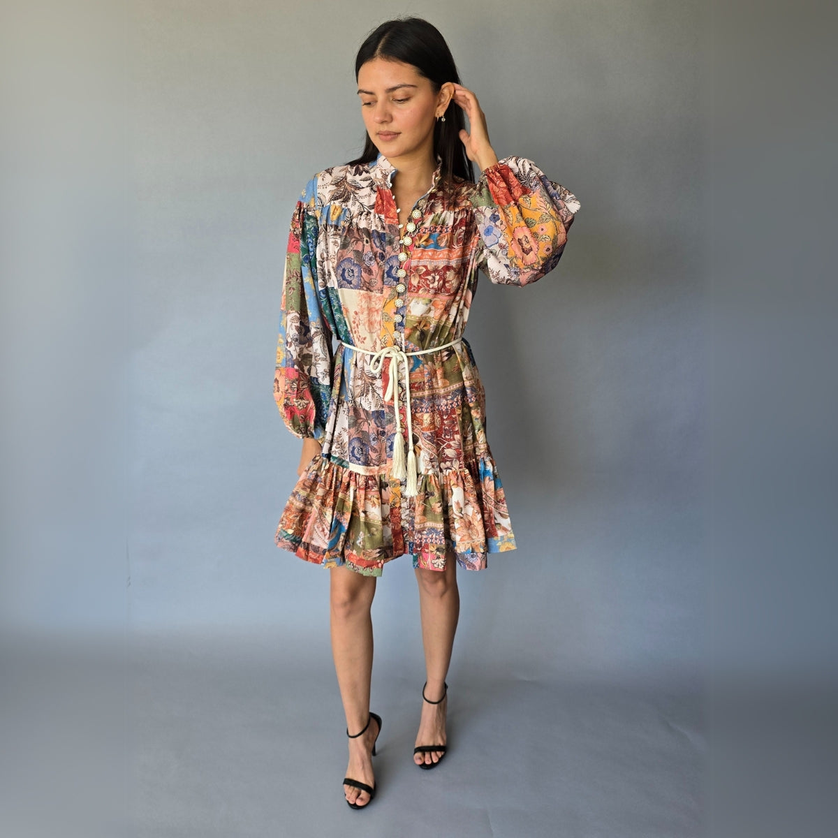 Vestido Boho Parches Corto