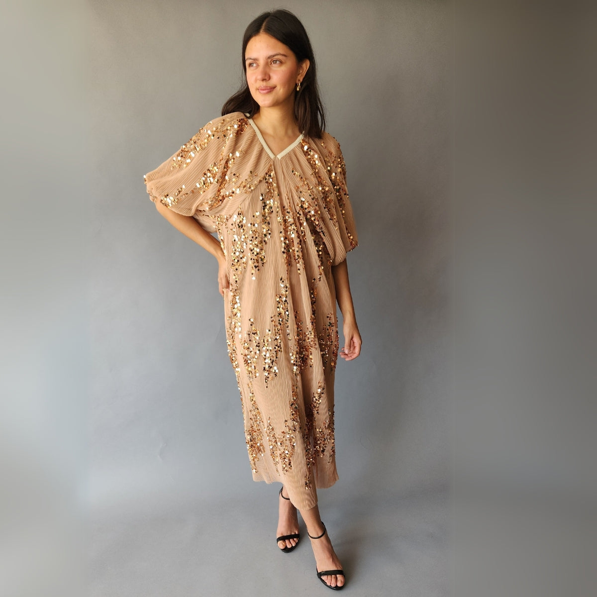 Vestido Boho Lentejuelas Midi