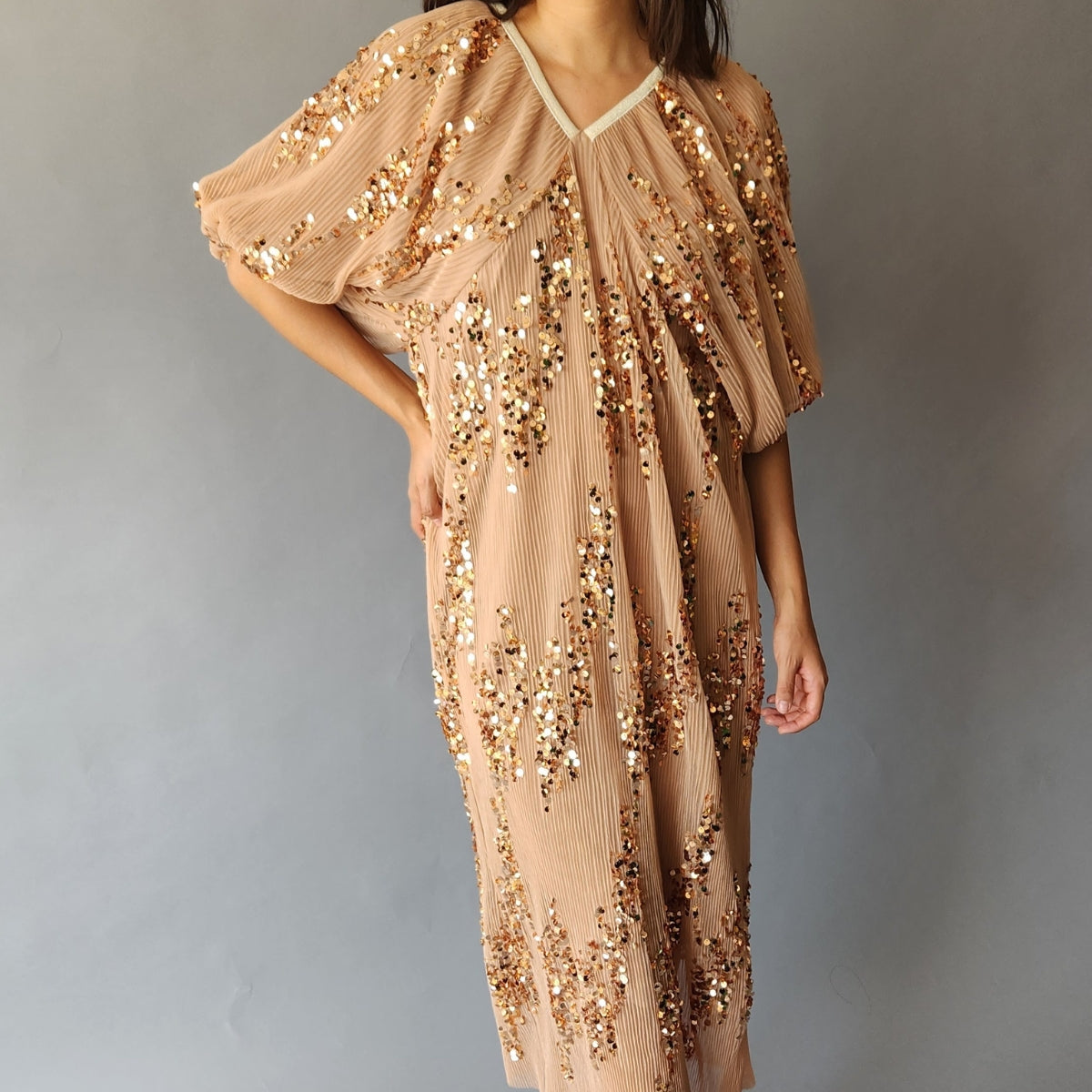 Vestido Boho Lentejuelas Midi