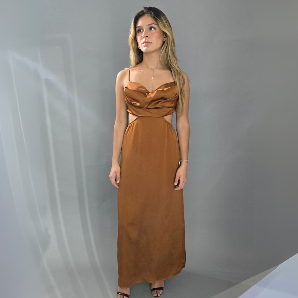Vestido Cutoff Café