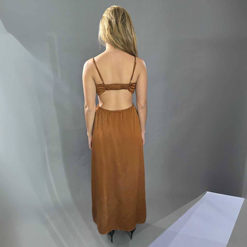 Vestido Cutoff Café
