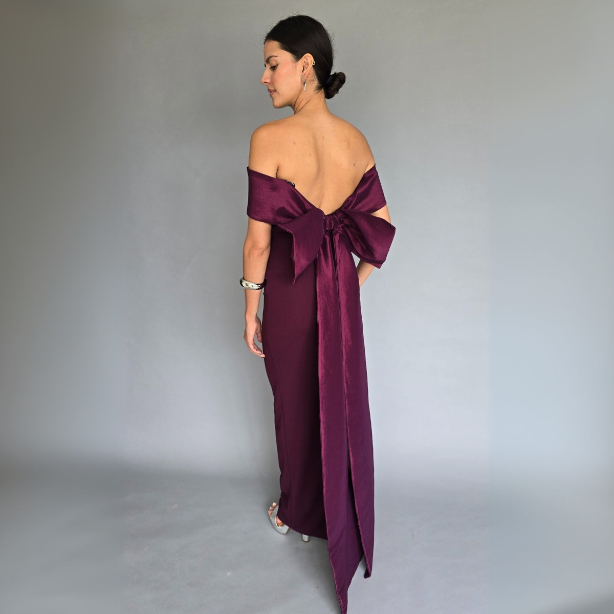 Vestido maxi moño