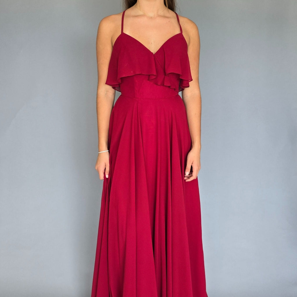 Vestido rojo quemado